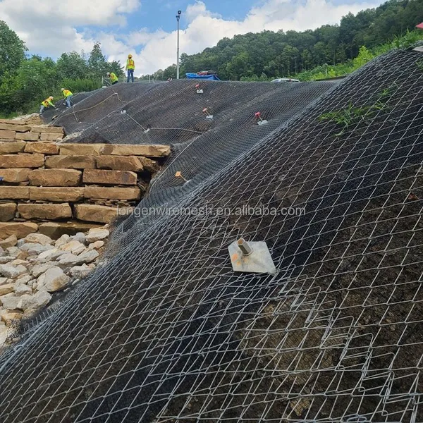 G65/3 Woven Steel Wire Rockfall Netting Plain Weave Slope Protection Mesh Zn/AI Coating Wholesale Supplier for Cliffs/Highways photo-4