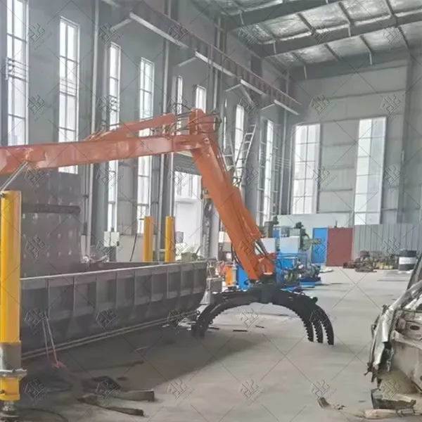 Mobile Hydraulic Scrap Metal Waste Car Body Shell Baler Baling Press Automatic Control With Feeding Grabber