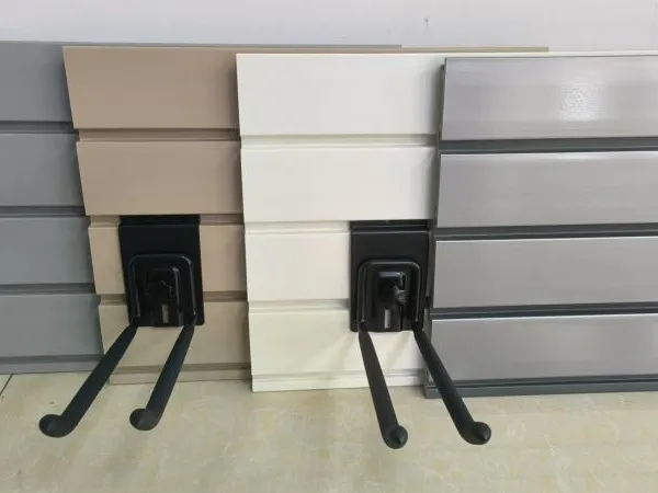 Different Color Fireproof & Waterproof PVC Slatwall Panel for Garage Wall With Hoooks and Other Accessories photo-3