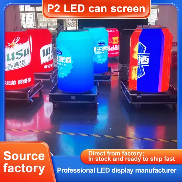 Likang LED Can Screen Exhibition Hall Full Color Screen Flexible Irregular Screen Bar Creative Beer Can Display Screen photo-4
