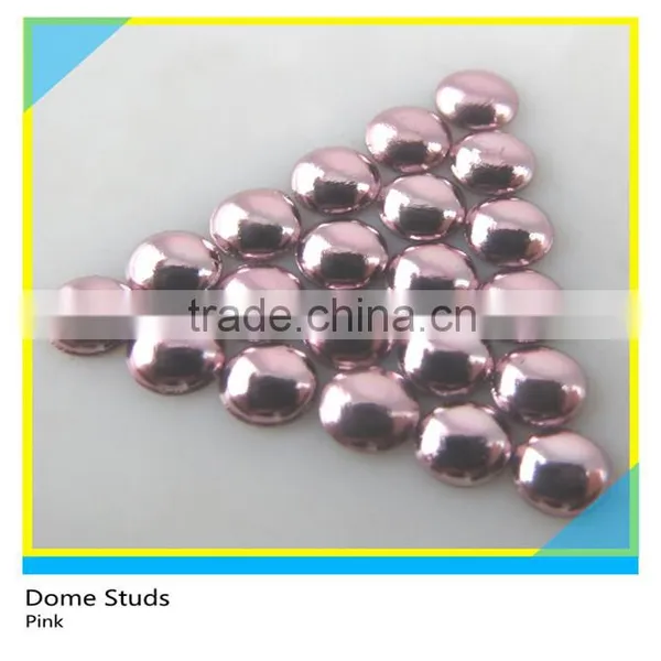 Hotfix Loose Aluminum Dome Studs Rose Brass Studs Iron on Half Round Studs photo-3
