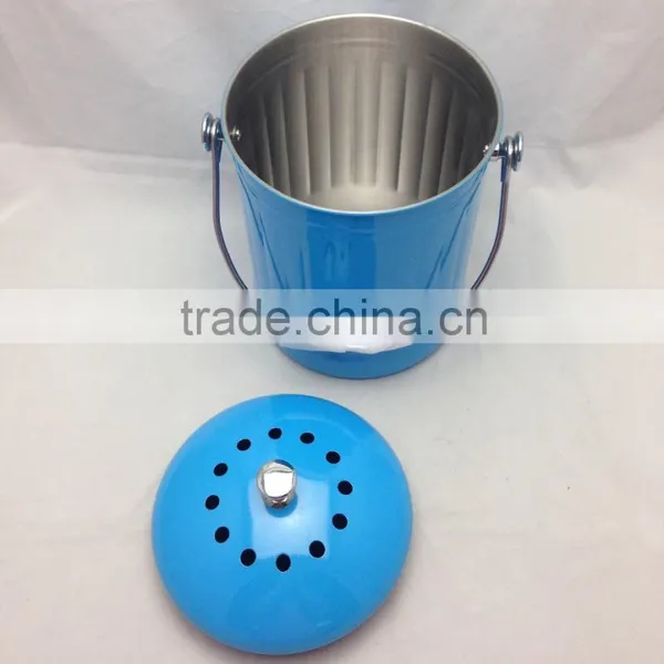 Stainless Steel Compost Bin 1.5 Gallon With Color With Carbon Filter 18.3x29cm photo-3