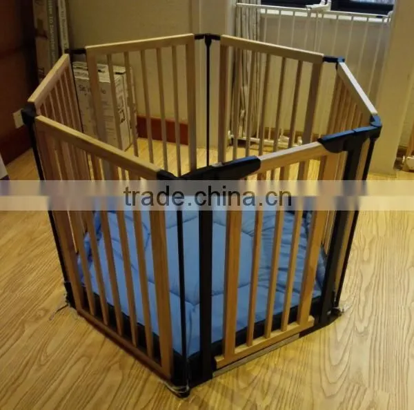 Wooden and Metal Baby Folding Playpen photo-3