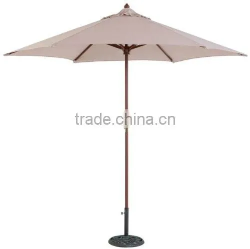 9 Foot Light Wood Poly Market Umbrella
