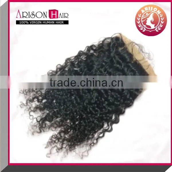 Brazilian Curly Silk Top Front Closure Cheap Stock Silk Base Closure Free Parting Lace Closure photo-2