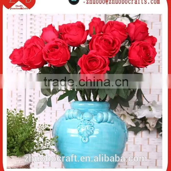 Hot Wholesale Ruby Rose Flower Simulation Flower Making With Real Touch