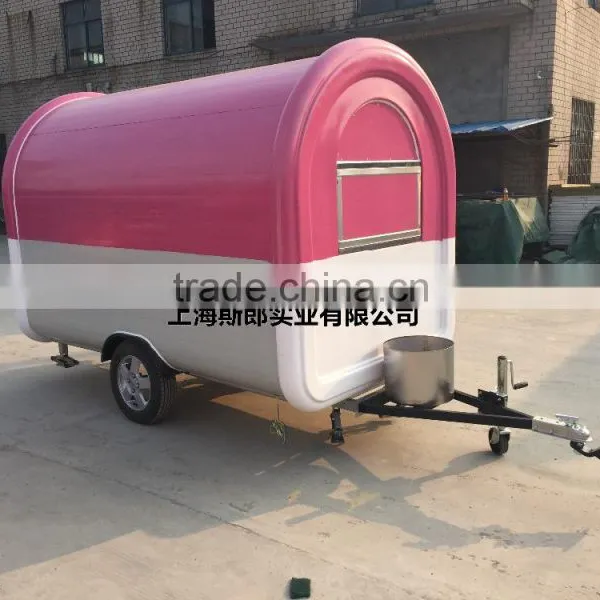Pink and White Food Cart Food Truck Hot Dog Hamburger Ice Cream Traction Cart photo-2