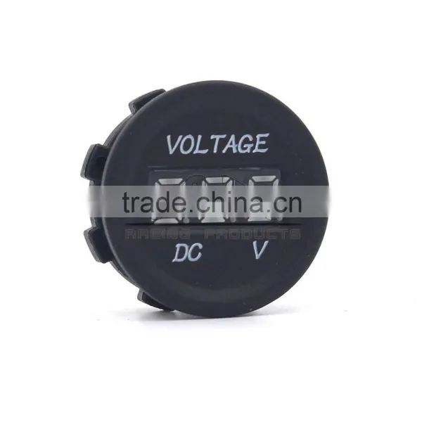 BJ-UPS-005 Waterproof Motorcycle LED Digital Voltage Meter Gauge Round Panel photo-2