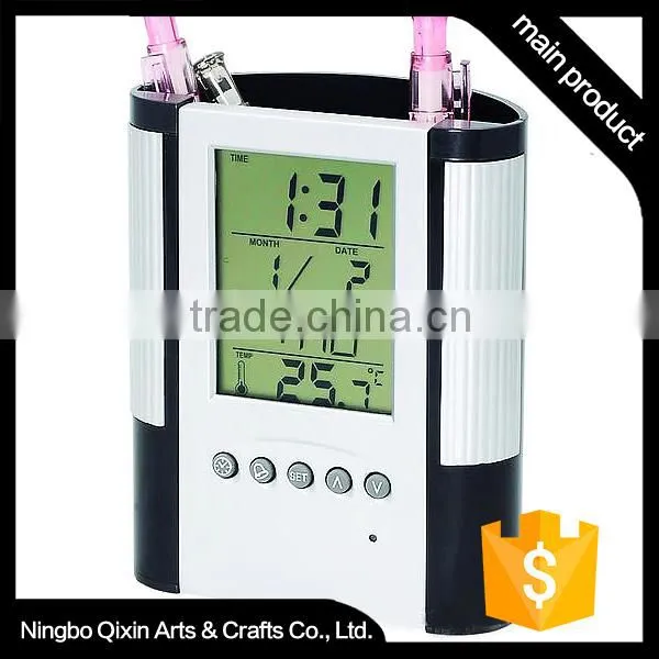Clock Pen Holder, Plastic Clock Pen Holder, Decorative Clock Pen Holder