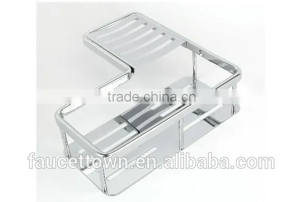 Stainless Steel L Shape Bathroom Corner Wall Shelf for Hotel and Home photo-2