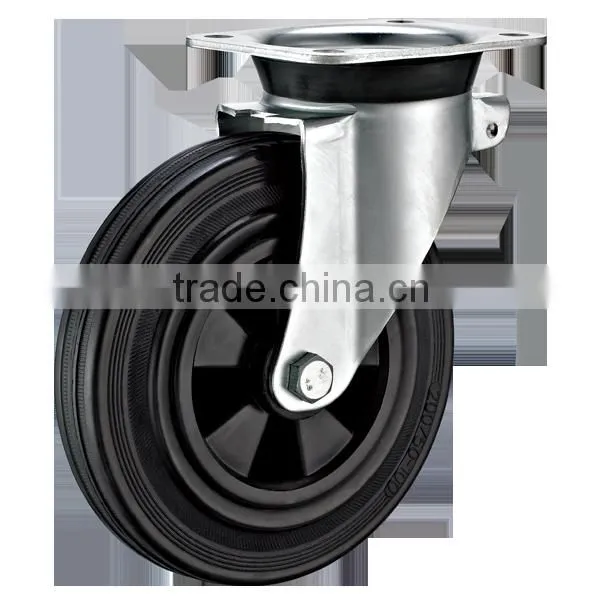 Garbage Bin Casters With Black Rubber Wheels photo-2