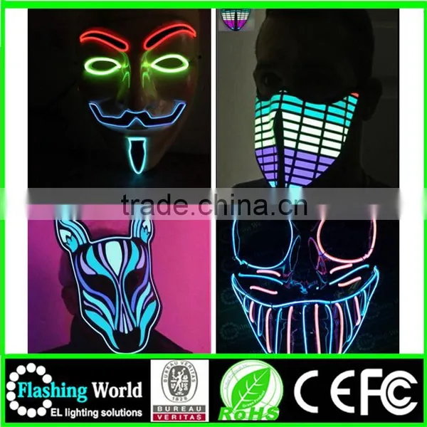 China Factory OEM High Quality China Wholesale Washable Luminous Flashing Ghost Rider Party Mask photo-2
