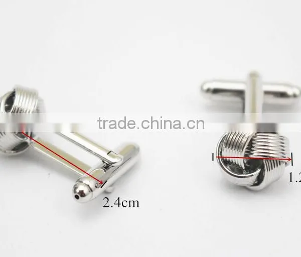 Factory Supply Top Quality Cheap Copper Metal Silk Knot Cufflinks photo-2