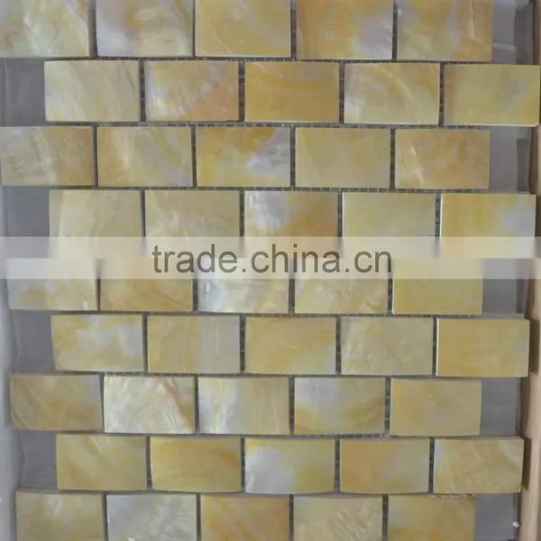 Yellowlip Ocean Mother of Pearl Shell Mosaic Tile With Resin Backing,goldenlip MOP