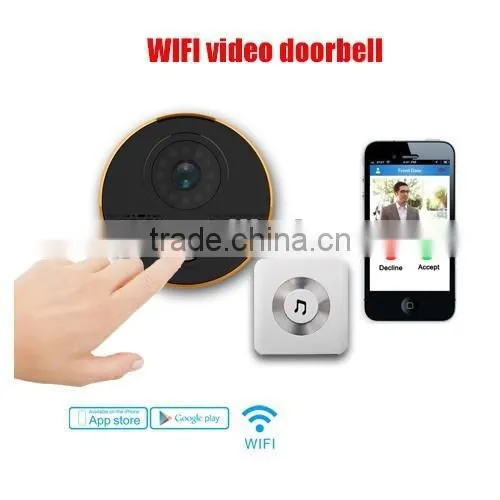 Real Time Video and Audio 10m Infrared Night Vision Wifi Doorbell Support Unlock, Take Photos, Take Videos