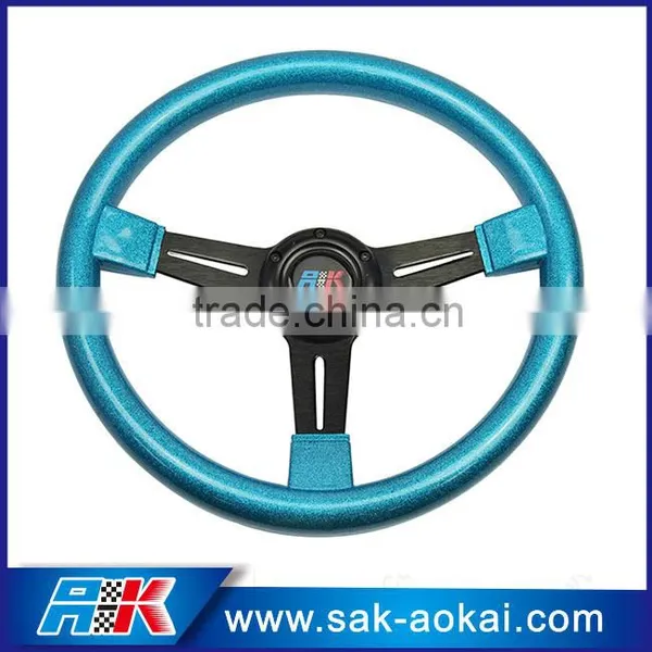 Universal ABS Racing Leather Steering Wheel photo-3
