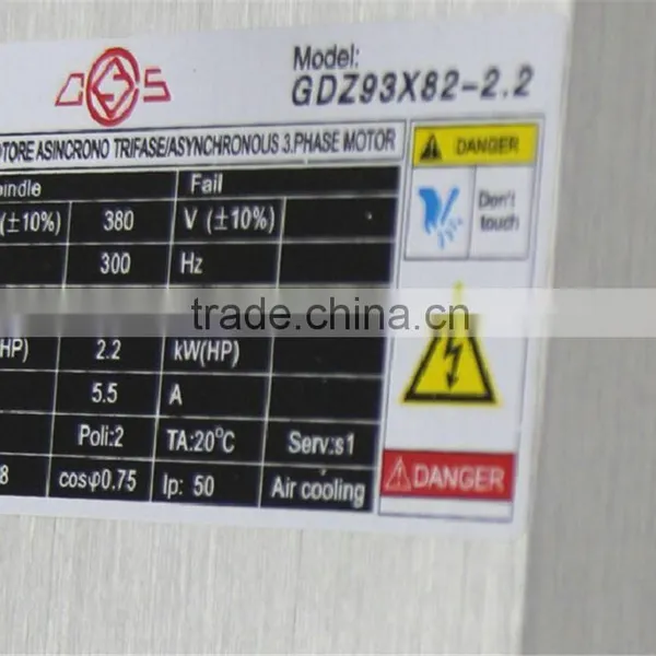 GDZ93x82-2.2(380V) Toauto 2.2 kw Spindle Motor for Cnc Machine photo-2