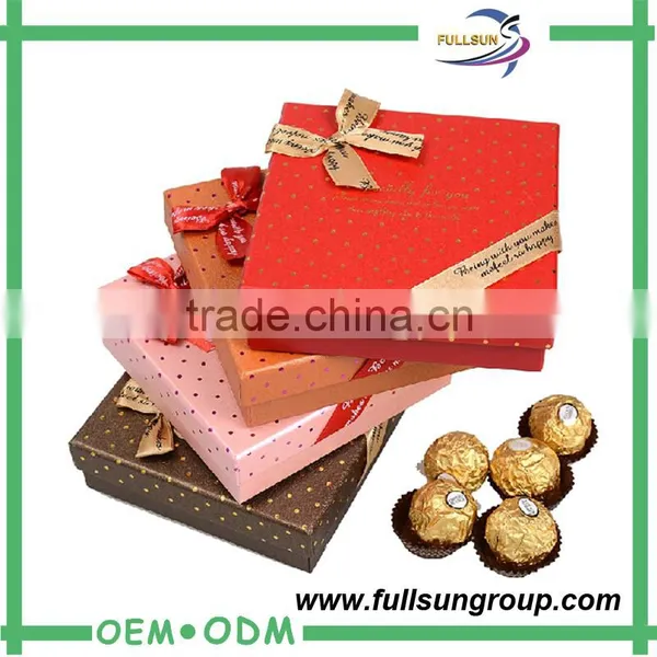 Wholesale Customized Logo Ribbon Packing Carton Box for Sweet