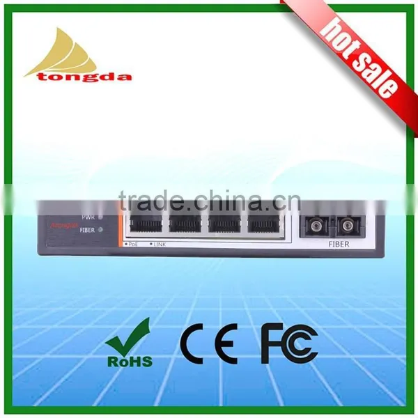 4 Port SC PoE Fiber Switch 48V Power Over Ethernet Switch 4 PoE Port and 1 Uplink photo-2