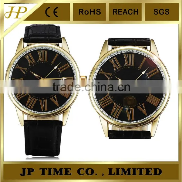 Imperial Big Roman Number Date Analog Leather Mechanical Watch for Old People photo-3
