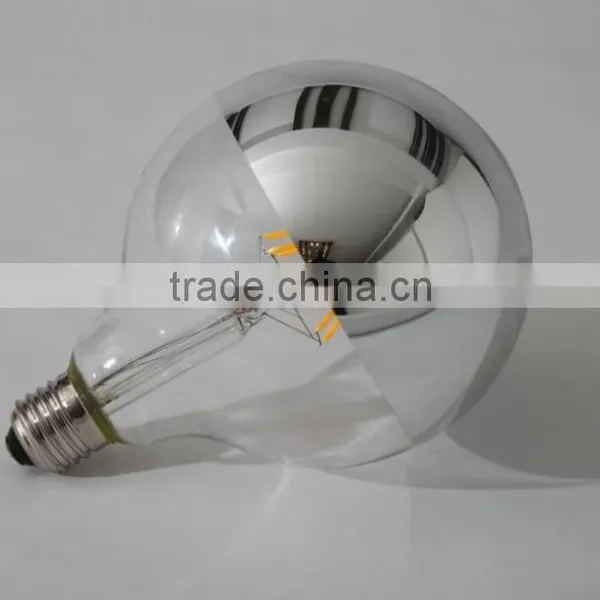 2015 Hot 2700K G125 Globe 6w Mirror Led Filament Led Bulb Light With IC Driver photo-2