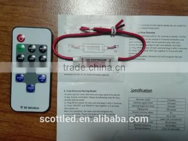 RF106 Remote Single Color LED Mini Controller,11 Keys, Remote RGB LED Controler Quality Choice photo-3