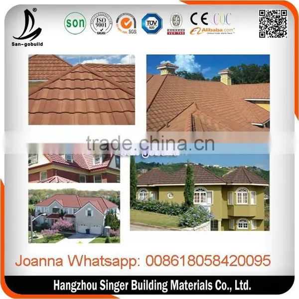 Steel Metal Supplier Green Unfade Construction Materials Steel Material and Stone Coated Steel Roof Tile in Zhejiang Supplier's Choice photo-3