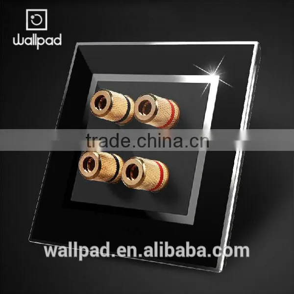 2015 Factory Supplier Wallpad Black Waterproof Acrylic Glass 110~250V EU 4 Pole Audio Wall Socket Jack photo-5