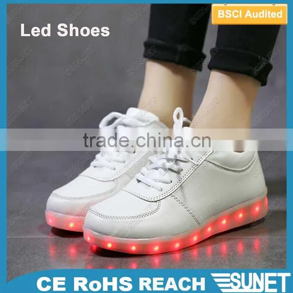 2016 Unisex Women Men USB Charging Flashing Led Light Running Shoes photo-3