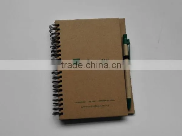 Eco Friendly Recycled Notebook With Pen