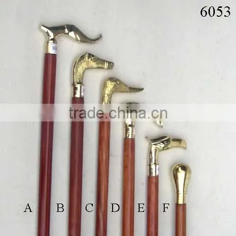 Wooden Walking Stick With Brass/Metal Handle