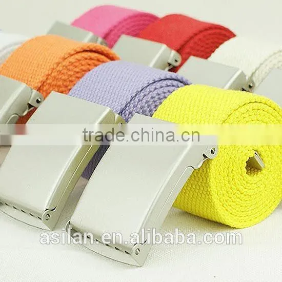 Unisex Flat Buckle Leisurely Canvas Belt Thin Style Lovers Belt 4001 photo-4