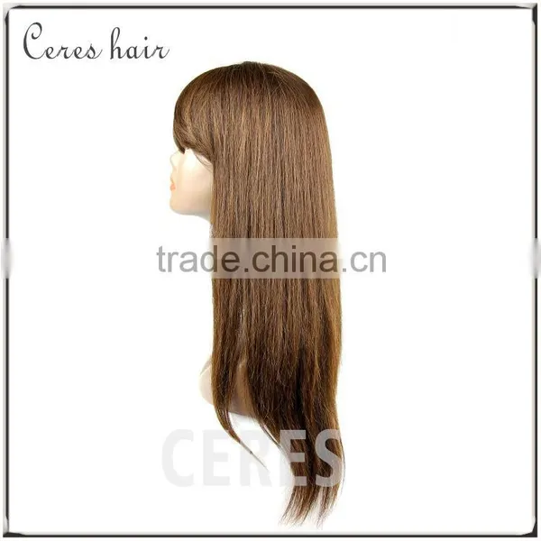 4# Color Natural Hair Wig Brazilian Virgin Natural Hair Wig Full Lace Comfortable Hair Wig photo-3
