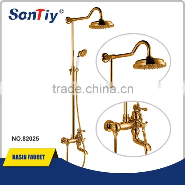 Black and Gold Exposed Rain Shower Combination 82026 photo-2