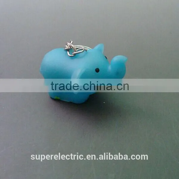 Latest Design Elephant Key Chain Eco-friendly Kids Toys Cheap Animal Pvc Led Keychain photo-4
