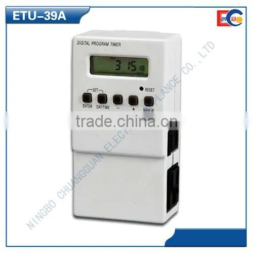 USA 7 Day Double Plug With Program Timer