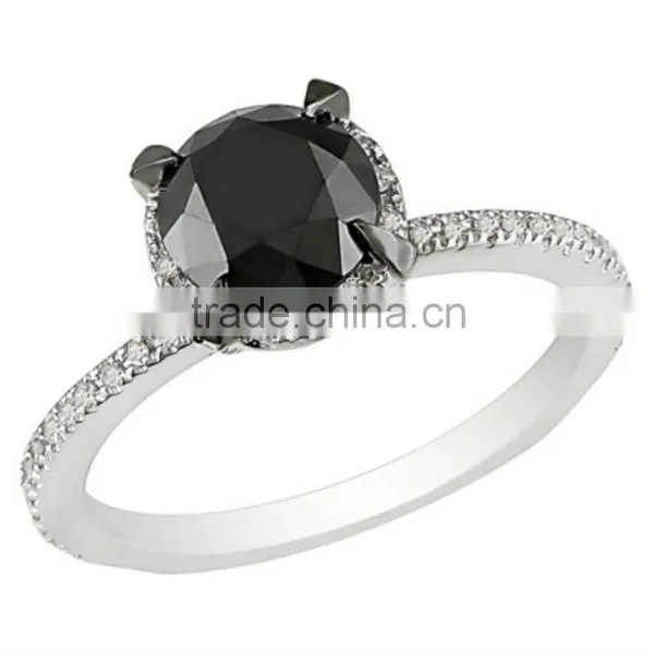 Natural Black Diamond Ring In All Sizes and Custom Desingns photo-3