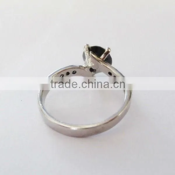 Black Moissanite 925 Sterling Silver Designer Ring photo-4