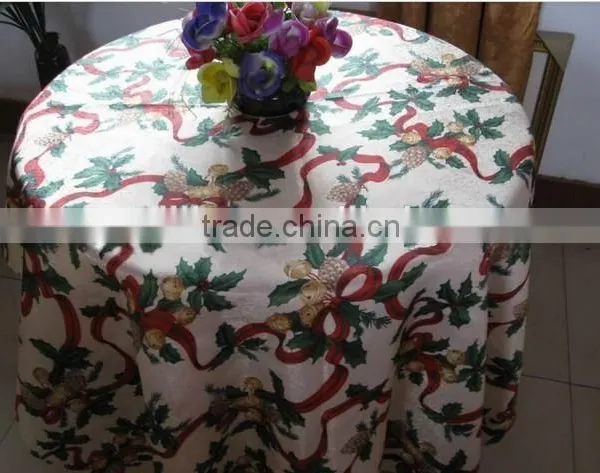 Transfer Print Christmas Design 100% Polester Table Cloth From Manufacturer photo-4