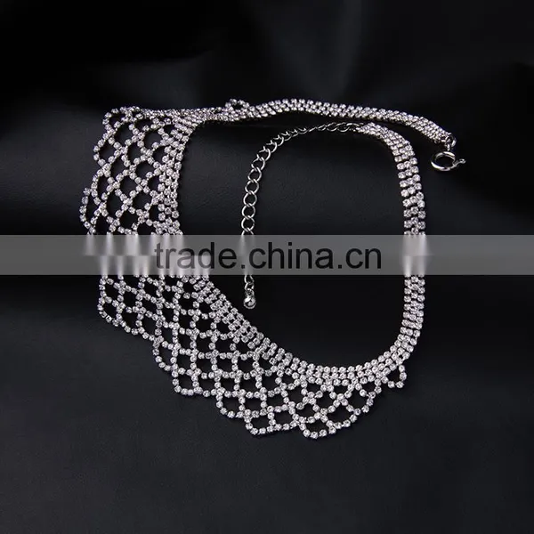 Cheap Wholesale Jewelry Necklace 2016 Latest Design Fashion Multiple Layered Luxury Crystal Necklace photo-3