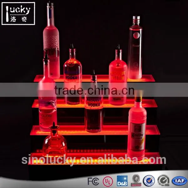 Bar Shelf 4 Tiers Wine Bottle Display Light Base photo-2