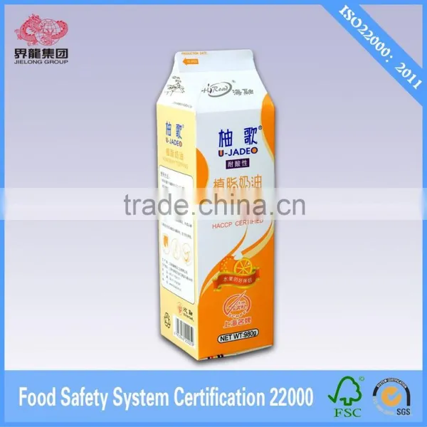 Three Layer 1000ml Non-dairy Topping Cream Gable Top Carton photo-2