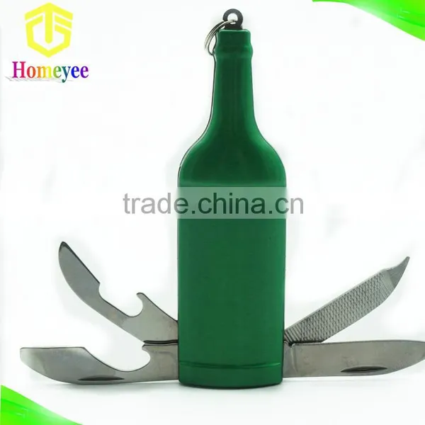 4 In 1 Bottle Shape Key Ring Multi Function Tool In Green