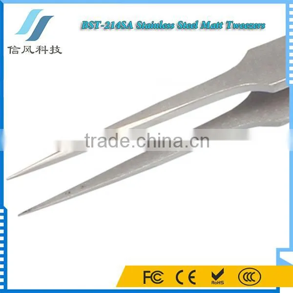 BST-214SA Stainless Steel Highly Precise Pro Tool Tweezers Matt Tweezers photo-6