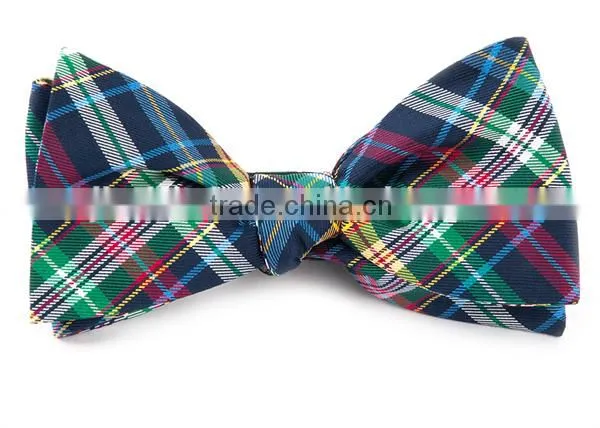 2016 Latest Fashion Custom Made Plaid Self-tie Woven Silk Mens Bow Tie photo-2
