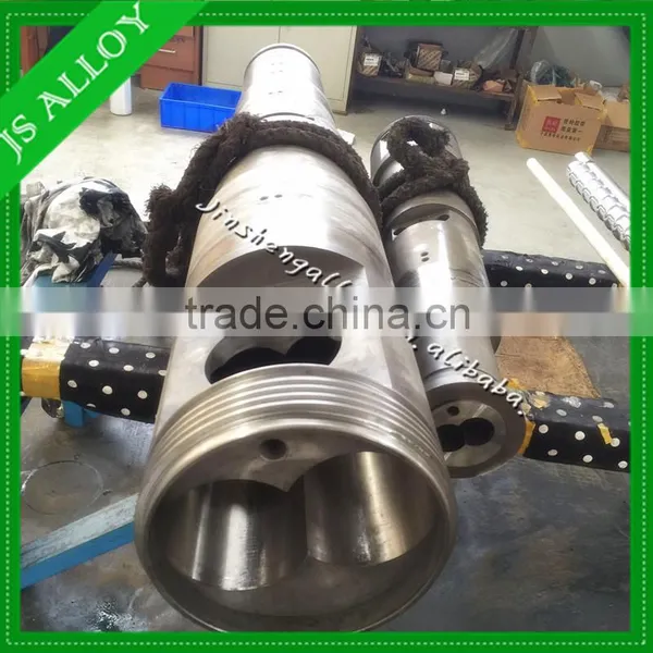 2016 Bimetallic Conical Twin Screw Barrel for SJSZ Extruder Machine for PP PVC PE ABS