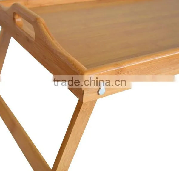BR002 Folding 4 Legs Bamboo Breakfast Serving Tray photo-2