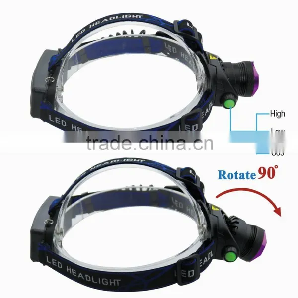 1800 Lm XM-L T6 Focus LED Headlamp Headlight Head Torch Lamp Front Lamp Camping Hiking Light With AC Charger + Car Charger photo-3