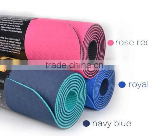 4mm TPE Eco Friendly Anti Slip Yoga Mat With Carry Strap Easy Washable Sport Mat Manufacturer