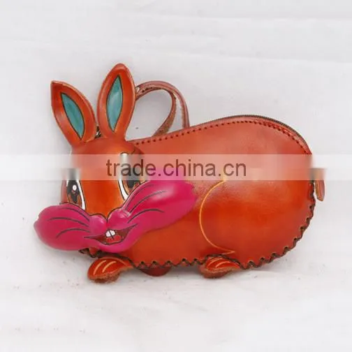 Handmade Leather Large Rabbit Coin Purse photo-2